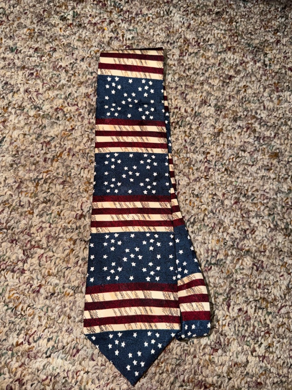 Tango by Max‎ Raab stary flowers of liberty American Flag Patterned Men's Tie